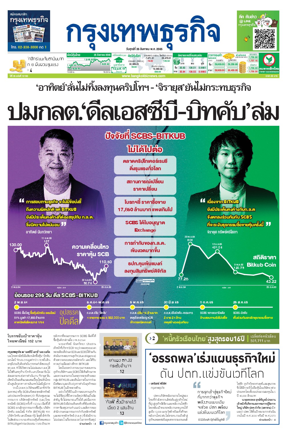 หนังสือพิมพ์ฉบับวันที่ 26 ส.ค. 65