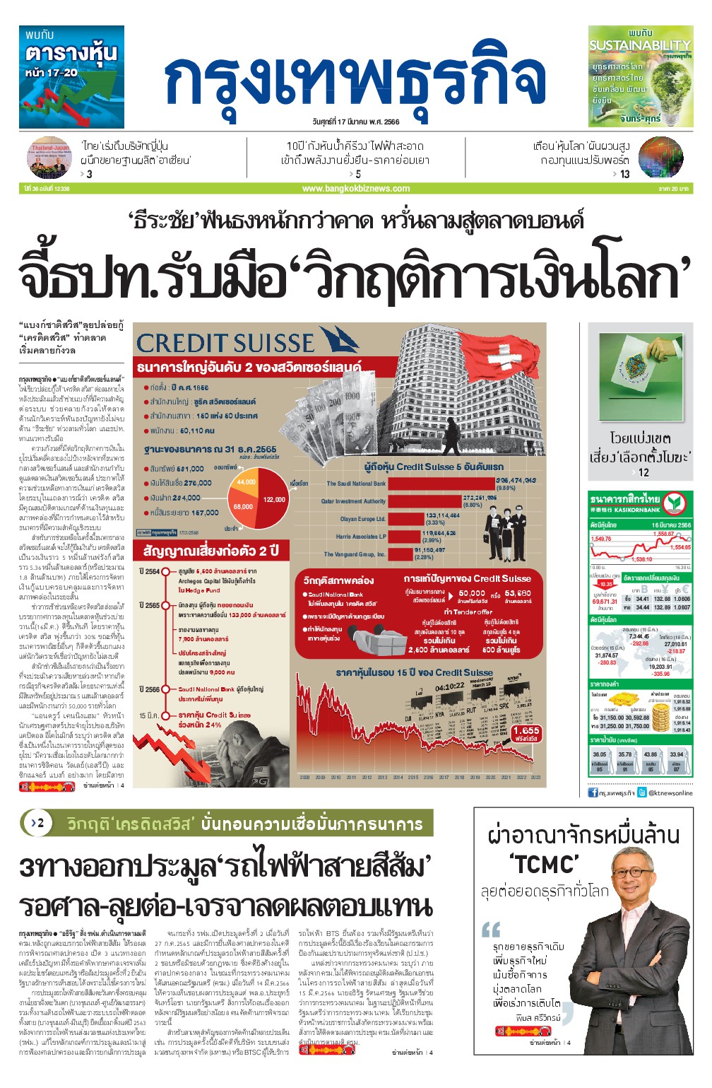 หนังสือพิมพ์ฉบับวันที่ 17 มี.ค. 66