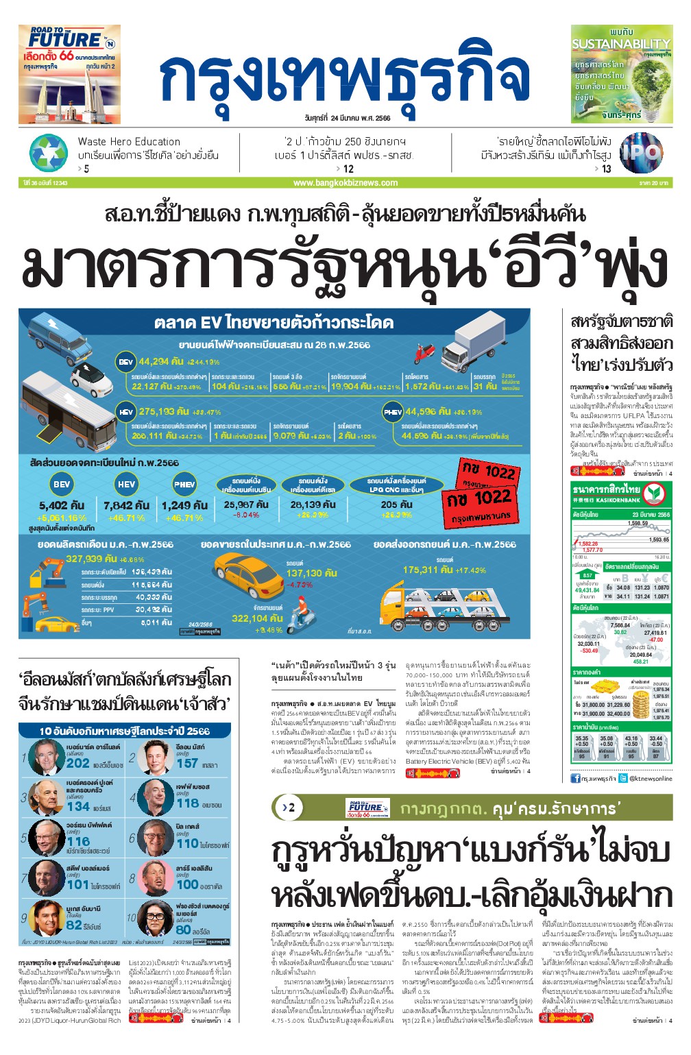 หนังสือพิมพ์ฉบับวันที่ 24 มี.ค. 66